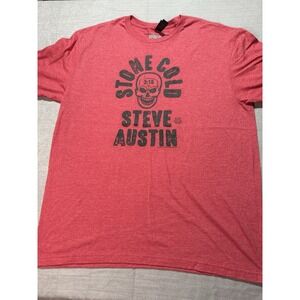 Stone Cold Steve Austin Red Graphic T-shirt Large‎